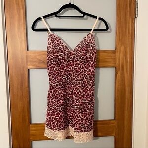 Victoria’s Secret Y2K Pink Cheetah Lace Sheer Slip Lingerie